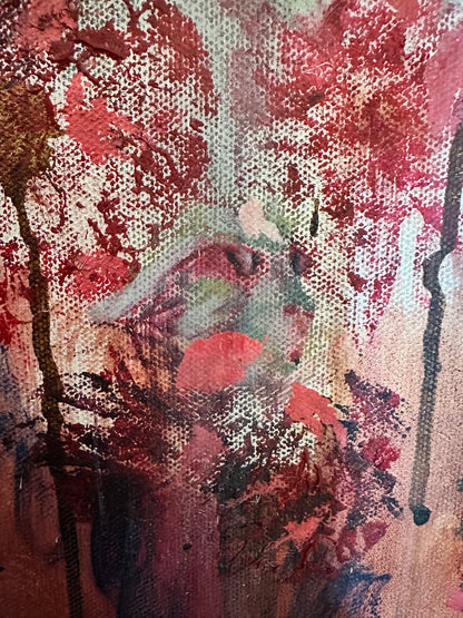 Cage Bird - Surreal Graffiti Bird Oil Painting on Canvas