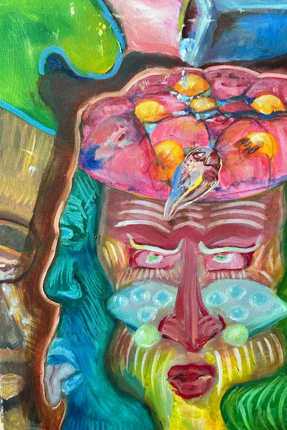 High Society – Colorful Surreal Abstract Portrait Oil Painting on Canvas