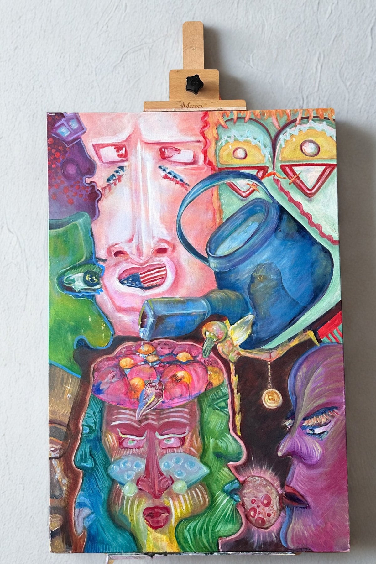 High Society – Colorful Surreal Abstract Portrait Oil Painting on Canvas
