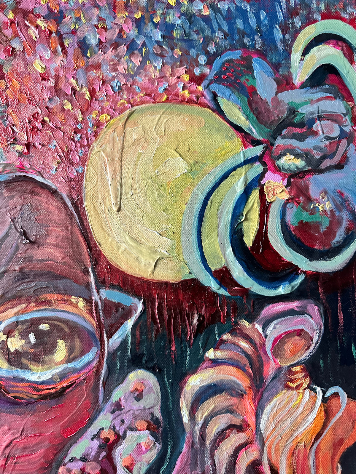 Sacred Ceremony – Colorful Spiritual Abstract Portrait Oil Painting on Canvas