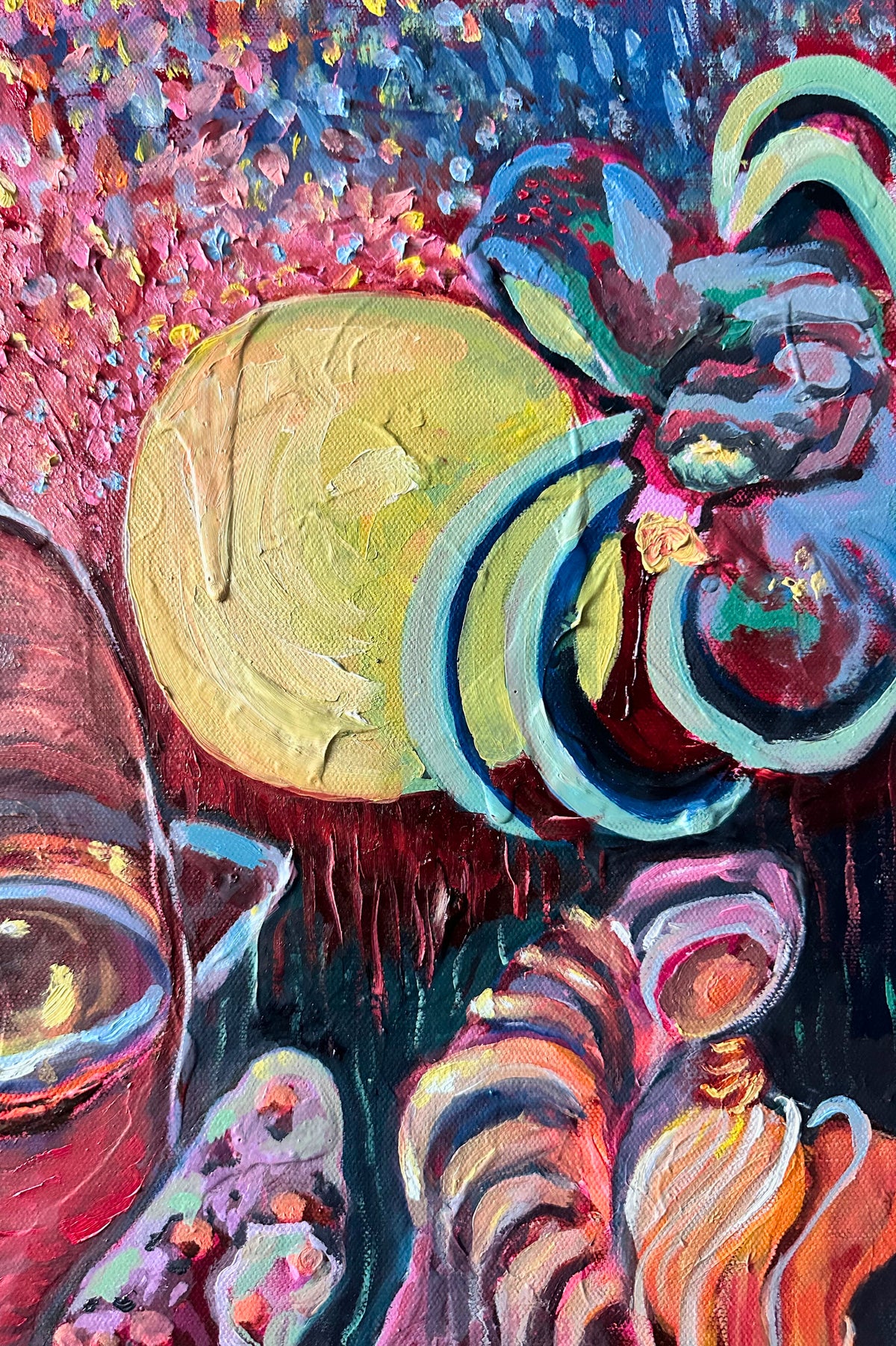 Sacred Ceremony – Colorful Spiritual Abstract Portrait Oil Painting on Canvas
